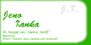 jeno kanka business card